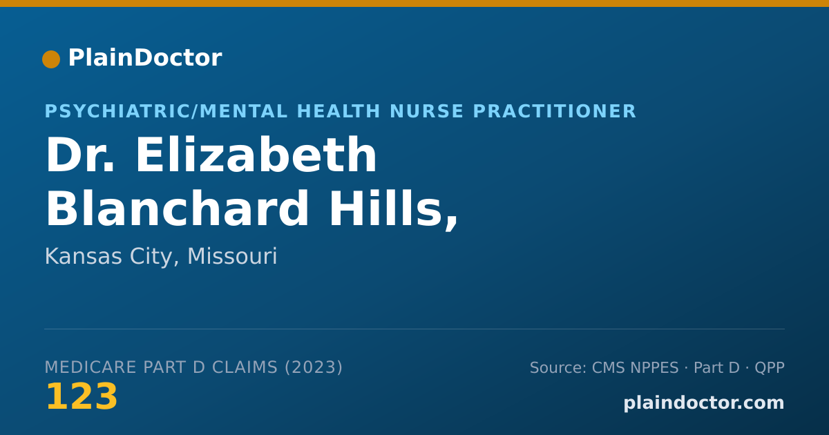 Shareable card for Elizabeth Blanchard Hills, PMHNP-BC - Psychiatric/Mental Health Nurse Practitioner, Kansas City, MO