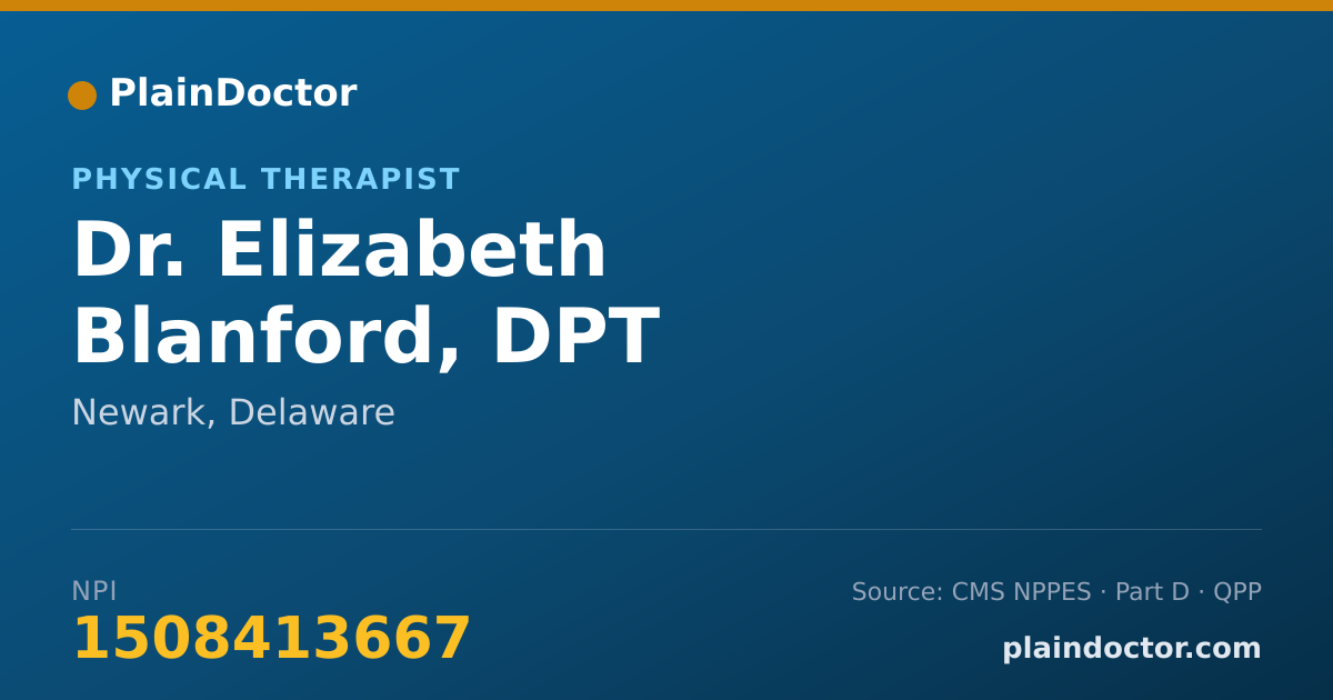 Shareable card for Elizabeth Blanford, DPT - Physical Therapist, Newark, DE