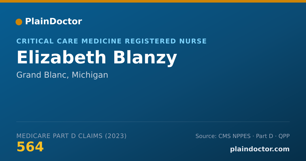 Shareable card for Elizabeth Blanzy - Critical Care Medicine Registered Nurse, Grand Blanc, MI