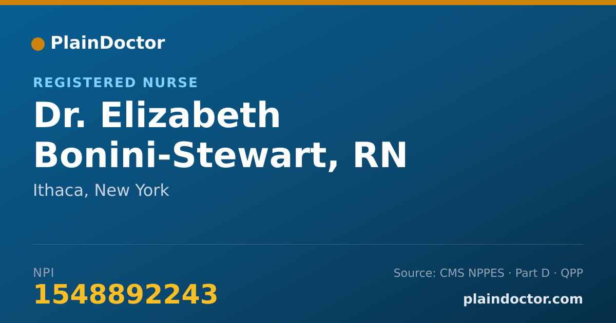 Shareable card for Elizabeth Bonini-Stewart, RN - Registered Nurse, Ithaca, NY