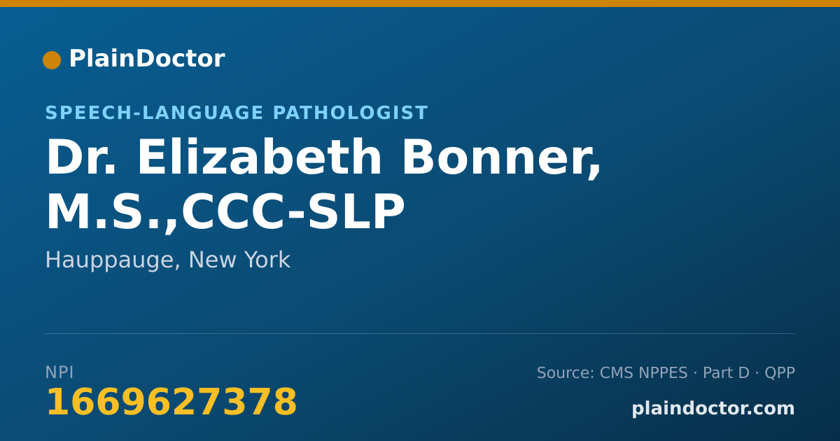 Shareable card for Elizabeth Bonner, M.S.,CCC-SLP - Speech-Language Pathologist, Hauppauge, NY