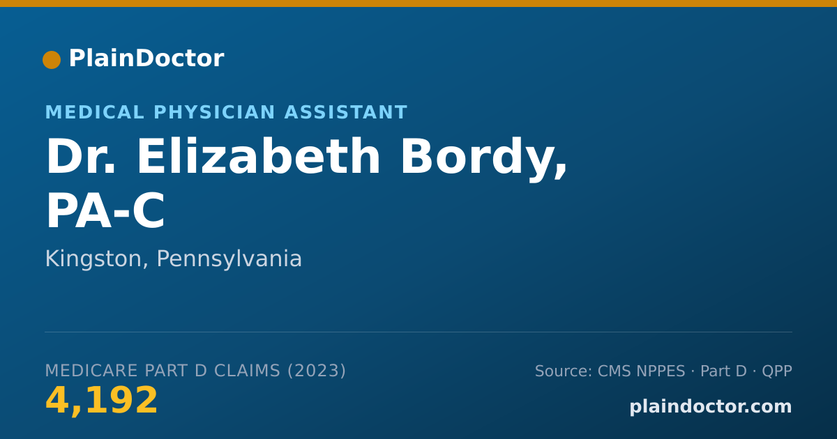 Shareable card for Elizabeth Bordy, PA-C - Medical Physician Assistant, Kingston, PA