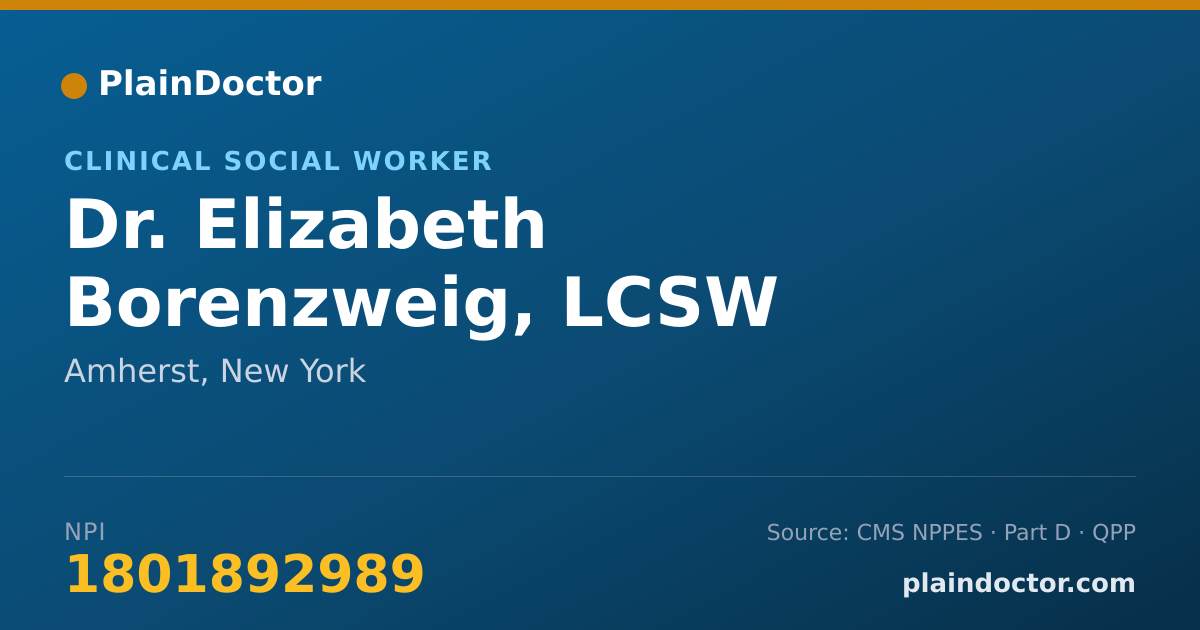 Shareable card for Elizabeth Borenzweig, LCSW - Clinical Social Worker, Amherst, NY