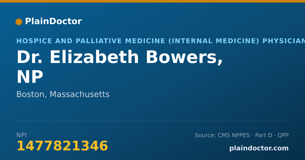 Shareable card for Elizabeth Bowers, NP - Hospice and Palliative Medicine (Internal Medicine) Physician, Boston, MA