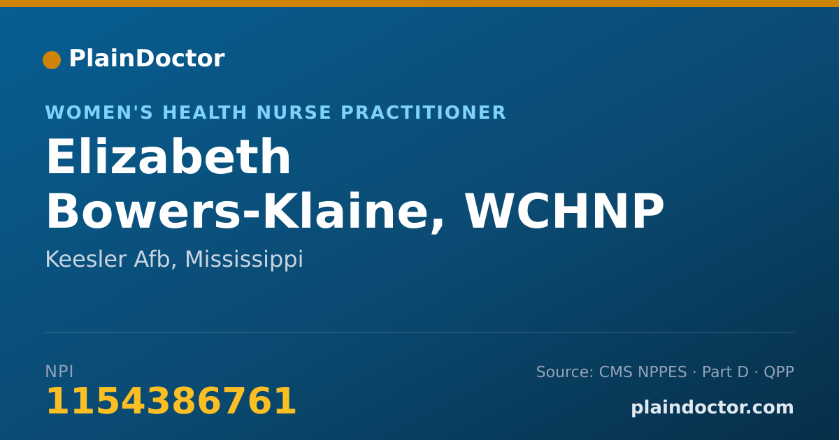 Shareable card for Elizabeth Bowers-Klaine, WCHNP - Women's Health Nurse Practitioner, Keesler Afb, MS
