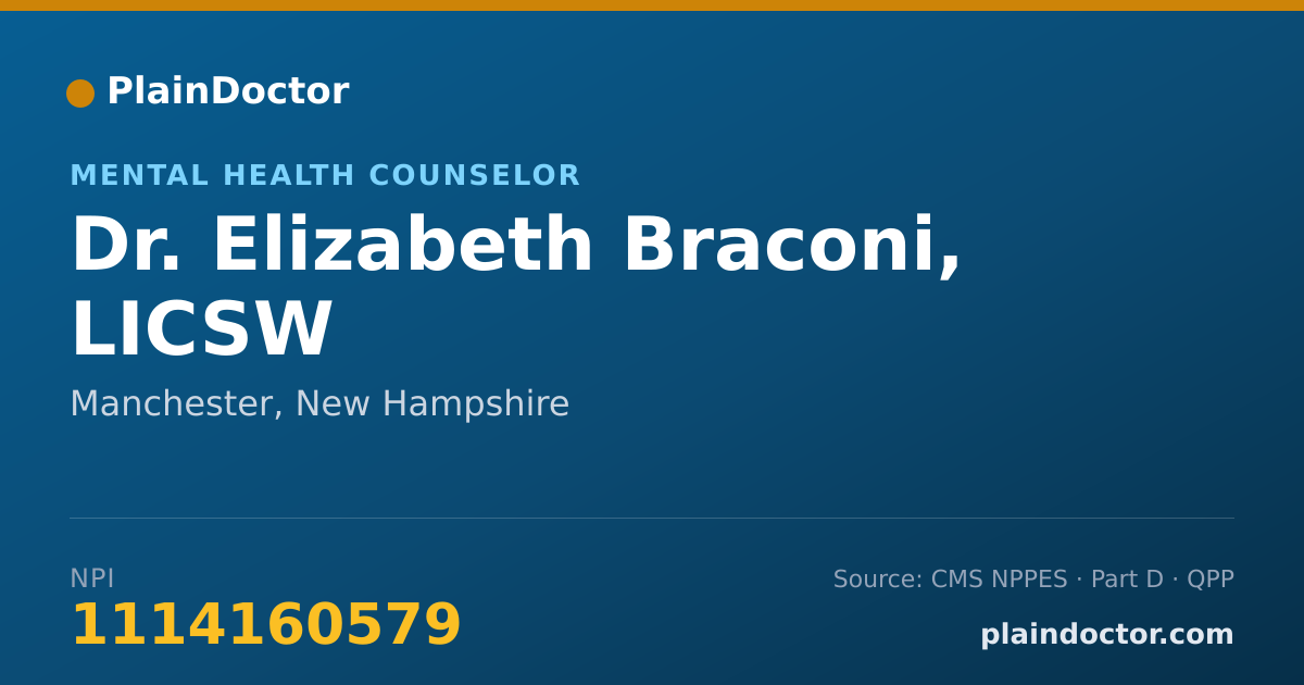 Shareable card for Elizabeth Braconi, LICSW - Mental Health Counselor, Manchester, NH