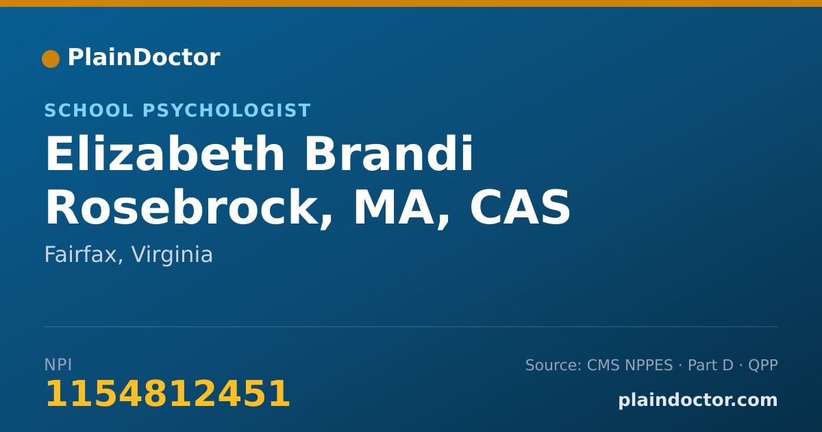 Shareable card for Elizabeth Brandi Rosebrock, MA, CAS - School Psychologist, Fairfax, VA