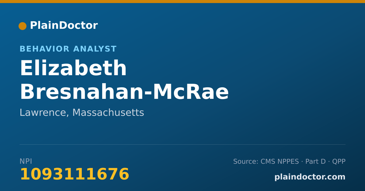 Shareable card for Elizabeth Bresnahan-McRae - Behavior Analyst, Lawrence, MA