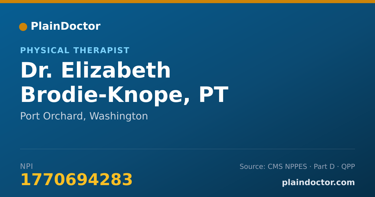 Shareable card for Elizabeth Brodie-Knope, PT - Physical Therapist, Port Orchard, WA