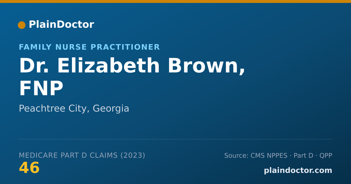 Shareable card for Elizabeth Brown, FNP - Family Nurse Practitioner, Peachtree City, GA