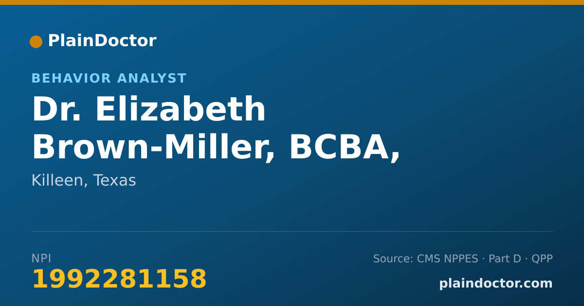Shareable card for Elizabeth Brown-Miller, BCBA, LBA - Behavior Analyst, Killeen, TX