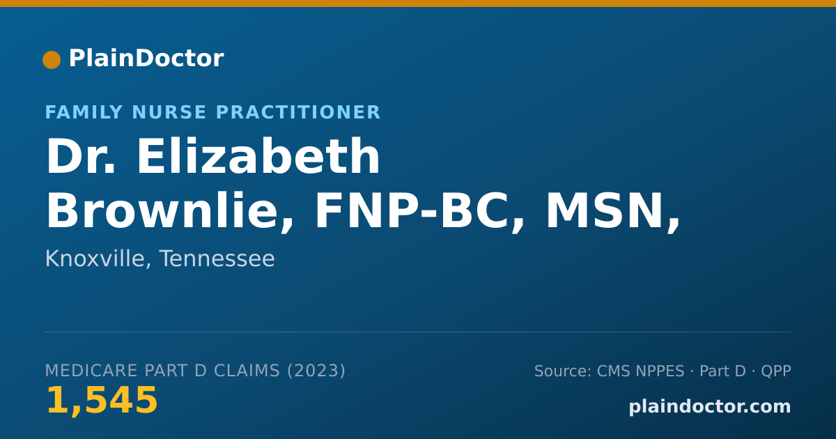 Shareable card for Elizabeth Brownlie, FNP-BC, MSN, BSN, RN - Family Nurse Practitioner, Knoxville, TN