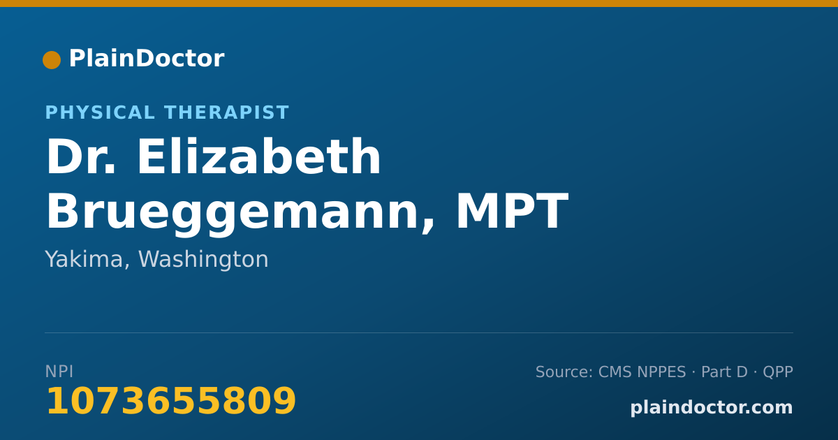 Shareable card for Elizabeth Brueggemann, MPT - Physical Therapist, Yakima, WA