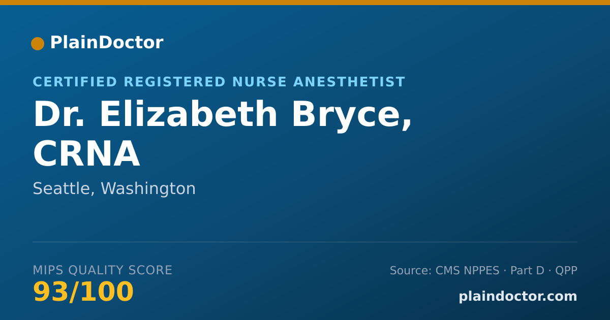 Shareable card for Elizabeth Bryce, CRNA - Certified Registered Nurse Anesthetist, Seattle, WA
