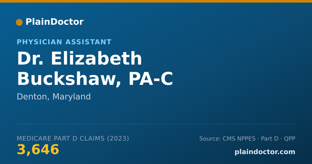 Shareable card for Elizabeth Buckshaw, PA-C - Physician Assistant, Denton, MD