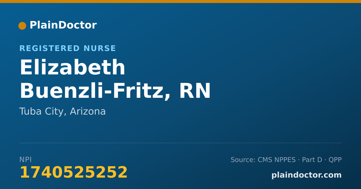 Shareable card for Elizabeth Buenzli-Fritz, RN - Registered Nurse, Tuba City, AZ