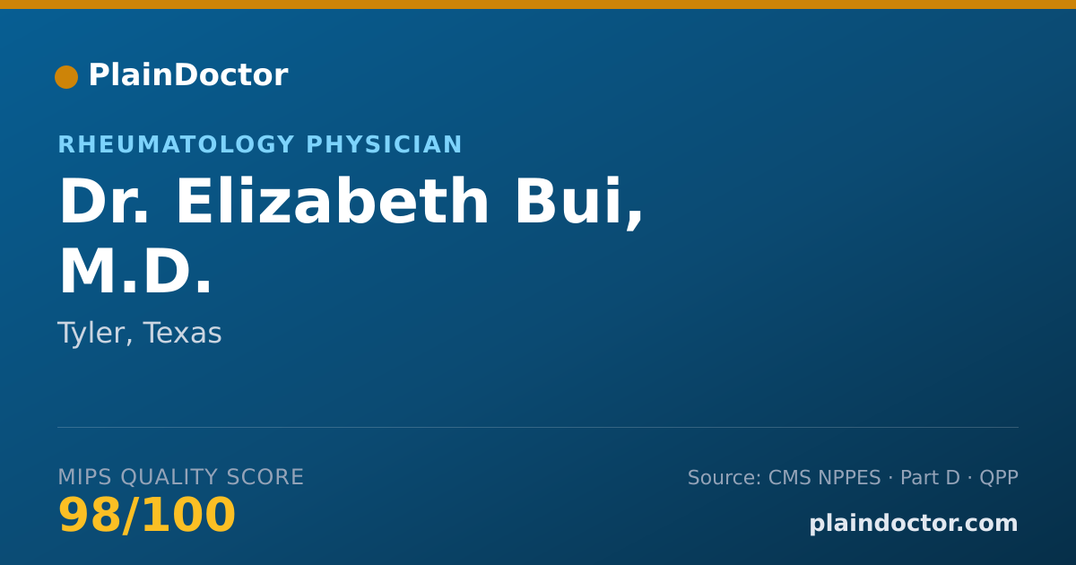 Shareable card for Elizabeth Bui, M.D. - Rheumatology Physician, Tyler, TX