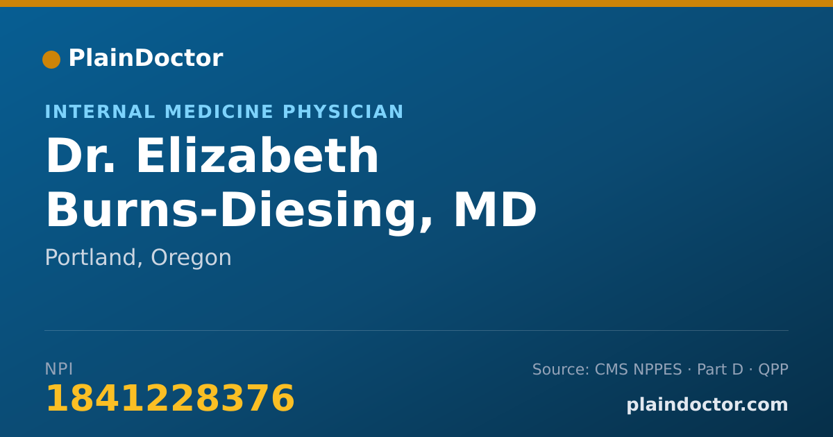 Shareable card for Elizabeth Burns-Diesing, MD - Internal Medicine Physician, Portland, OR
