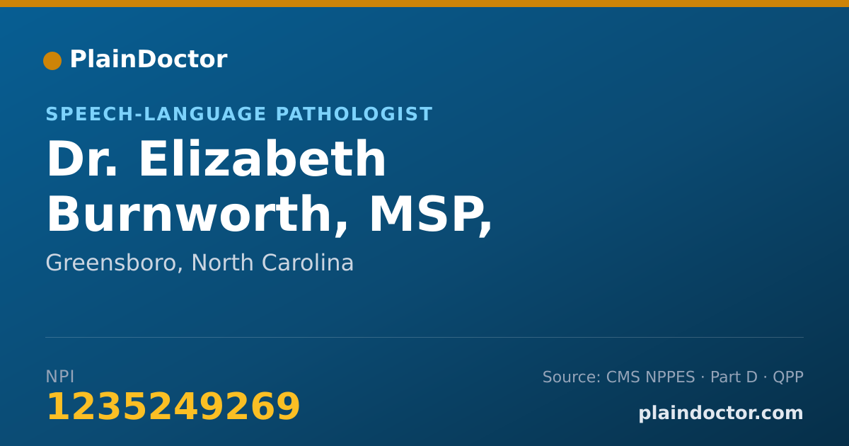 Shareable card for Elizabeth Burnworth, MSP, CCC-SLP - Speech-Language Pathologist, Greensboro, NC