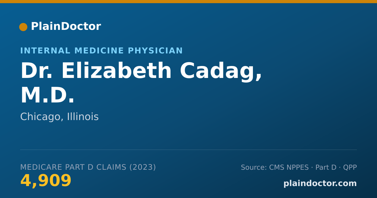 Shareable card for Elizabeth Cadag, M.D. - Internal Medicine Physician, Chicago, IL