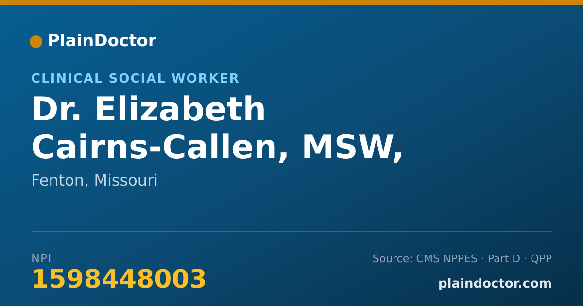 Shareable card for Elizabeth Cairns-Callen, MSW, LMSW - Clinical Social Worker, Fenton, MO