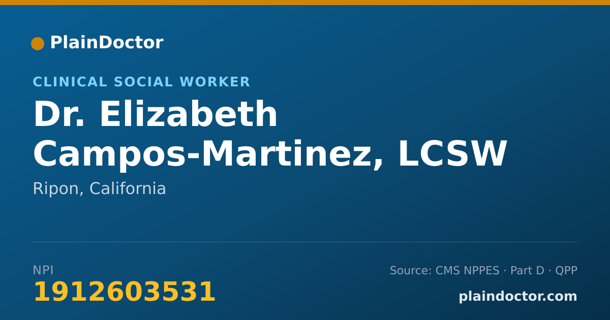 Shareable card for Elizabeth Campos-Martinez, LCSW - Clinical Social Worker, Ripon, CA