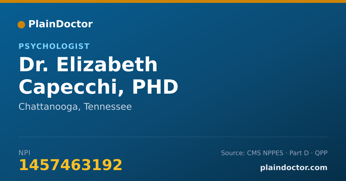 Shareable card for Elizabeth Capecchi, PHD - Psychologist, Chattanooga, TN