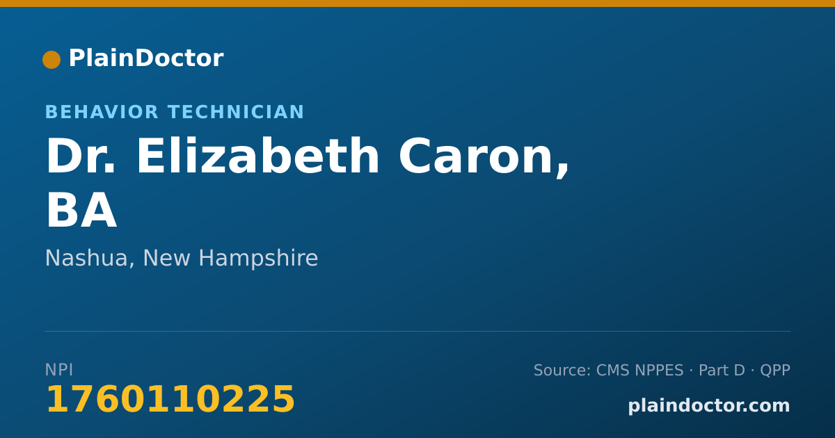 Shareable card for Elizabeth Caron, BA - Behavior Technician, Nashua, NH