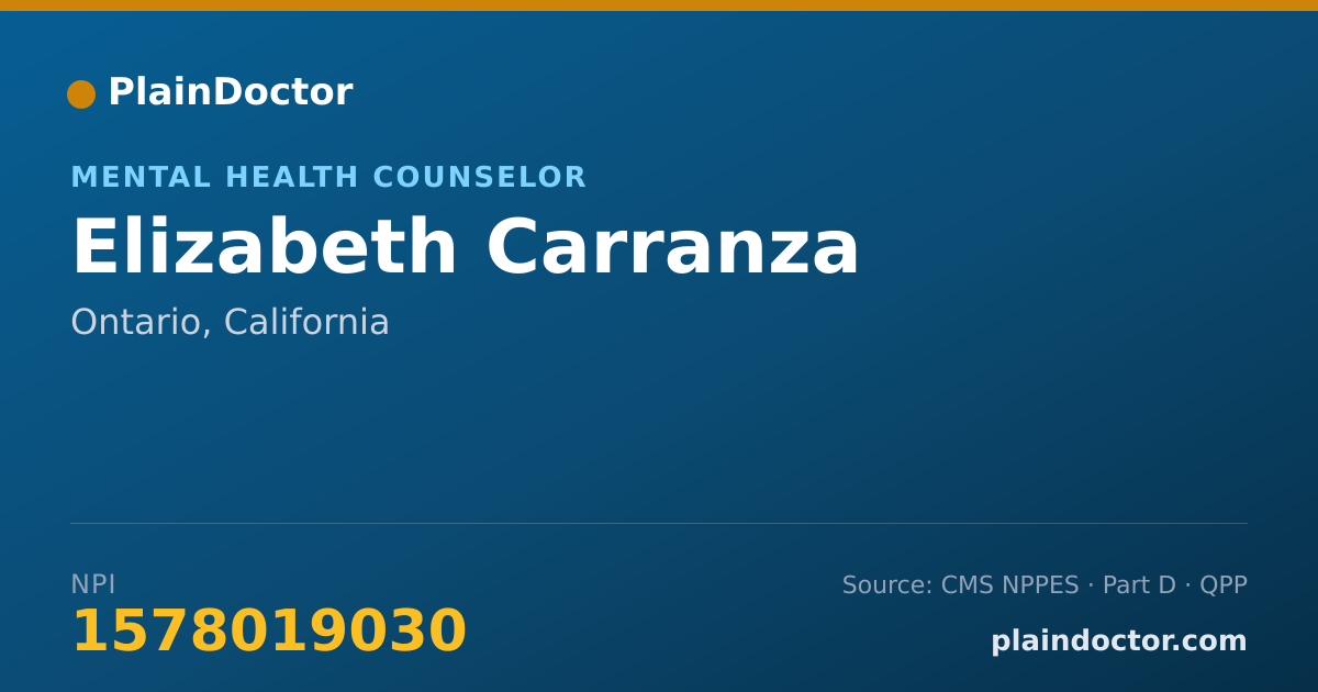 Shareable card for Elizabeth Carranza - Mental Health Counselor, Ontario, CA