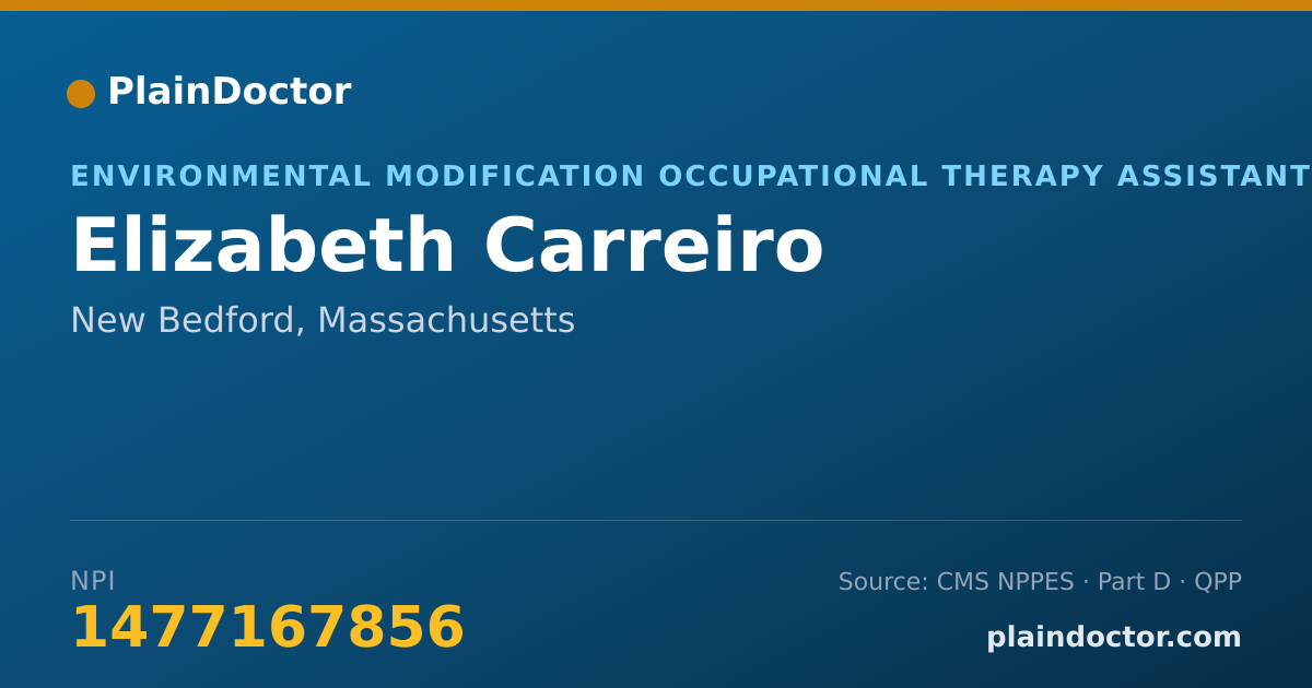 Shareable card for Elizabeth Carreiro - Environmental Modification Occupational Therapy Assistant, New Bedford, MA