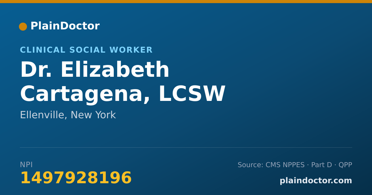 Shareable card for Elizabeth Cartagena, LCSW - Clinical Social Worker, Ellenville, NY