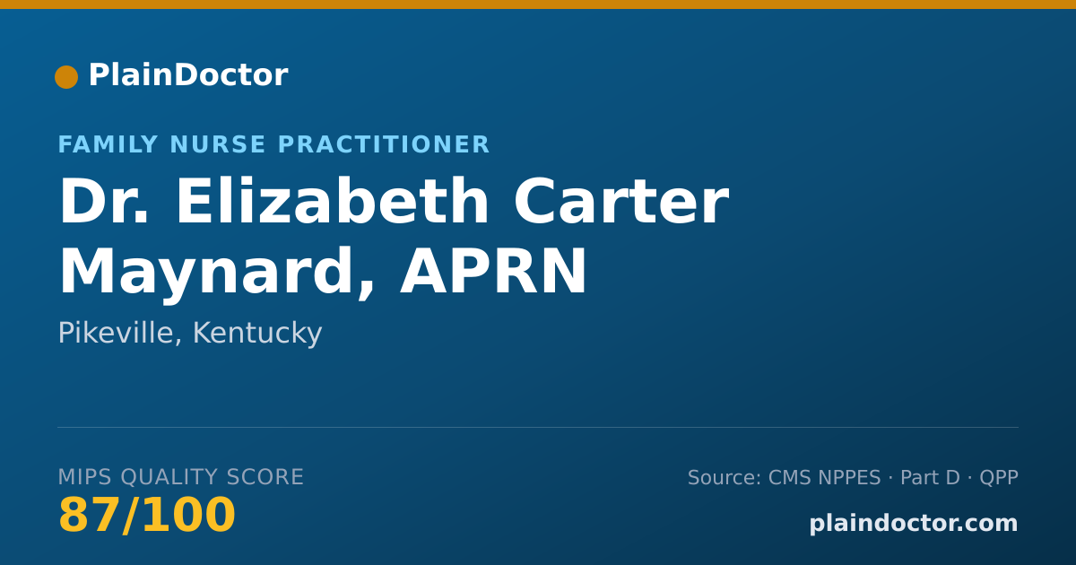 Shareable card for Elizabeth Carter Maynard, APRN - Family Nurse Practitioner, Pikeville, KY