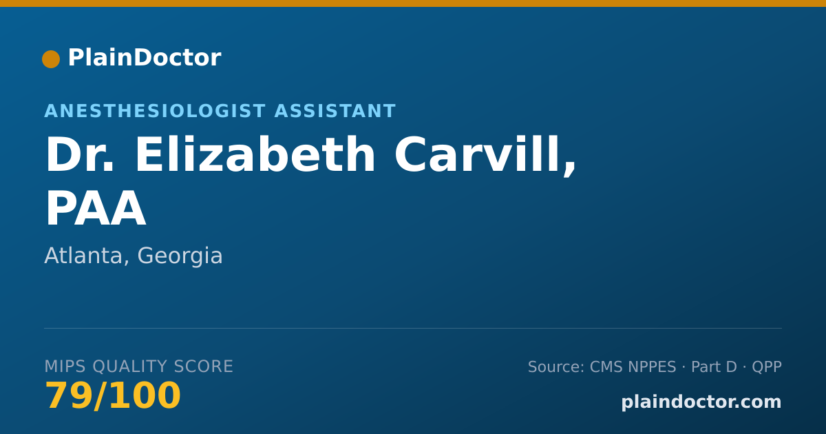 Shareable card for Elizabeth Carvill, PAA - Anesthesiologist Assistant, Atlanta, GA