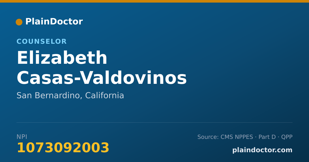 Shareable card for Elizabeth Casas-Valdovinos - Counselor, San Bernardino, CA
