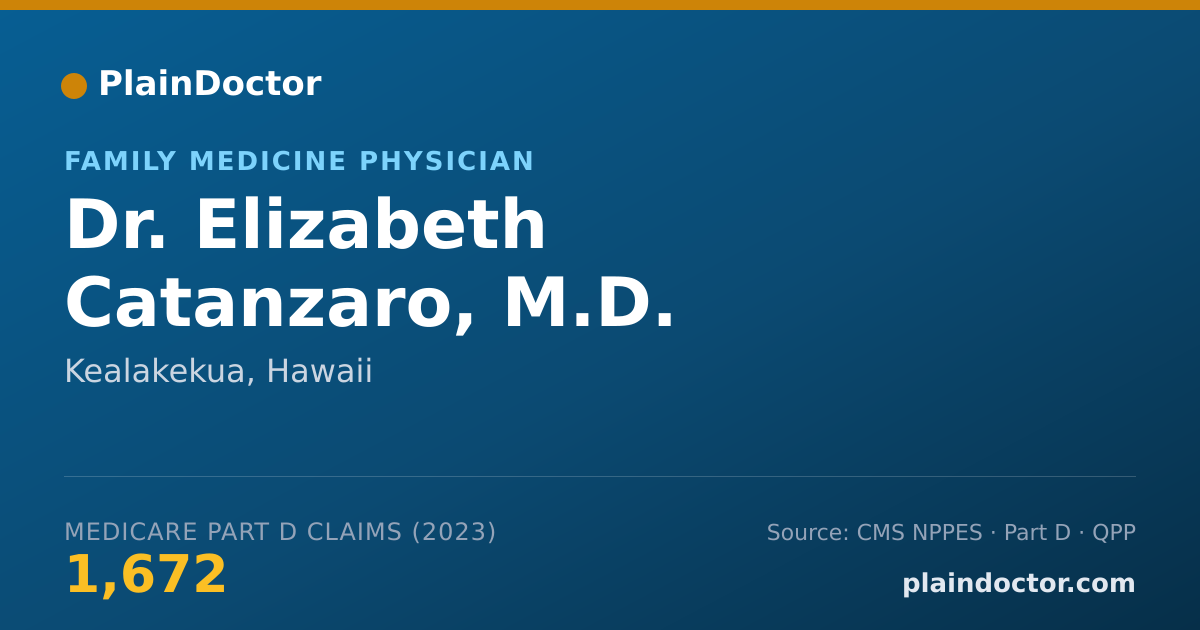 Shareable card for Elizabeth Catanzaro, M.D. - Family Medicine Physician, Kealakekua, HI