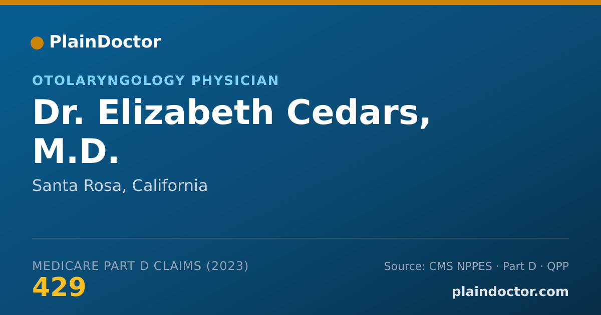 Shareable card for Elizabeth Cedars, M.D. - Otolaryngology Physician, Santa Rosa, CA