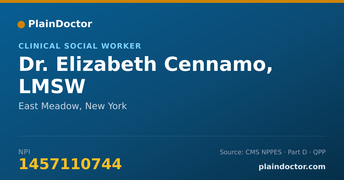 Shareable card for Elizabeth Cennamo, LMSW - Clinical Social Worker, East Meadow, NY