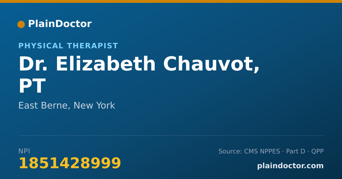 Shareable card for Elizabeth Chauvot, PT - Physical Therapist, East Berne, NY