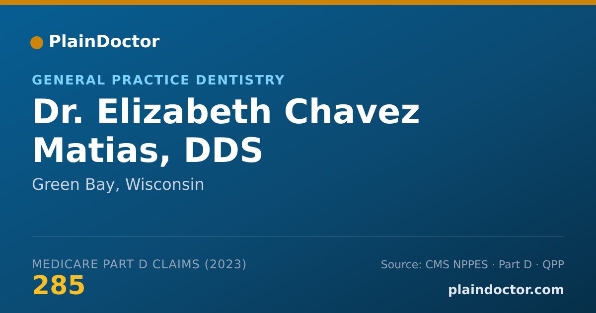 Shareable card for Elizabeth Chavez Matias, DDS - General Practice Dentistry, Green Bay, WI