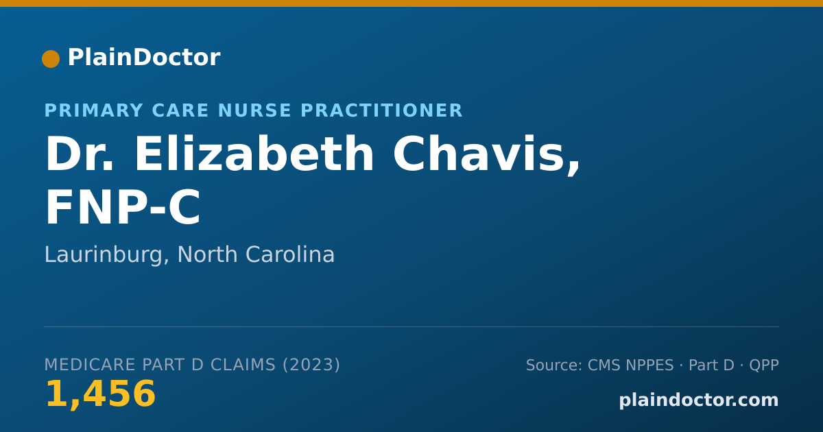 Shareable card for Elizabeth Chavis, FNP-C - Primary Care Nurse Practitioner, Laurinburg, NC