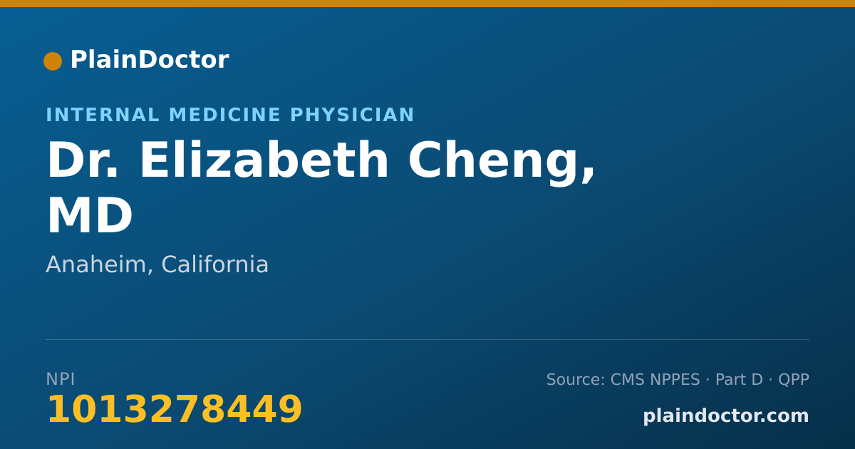 Shareable card for Elizabeth Cheng, MD - Internal Medicine Physician, Anaheim, CA