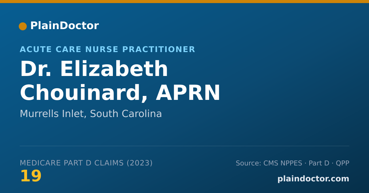Shareable card for Elizabeth Chouinard, APRN - Acute Care Nurse Practitioner, Murrells Inlet, SC