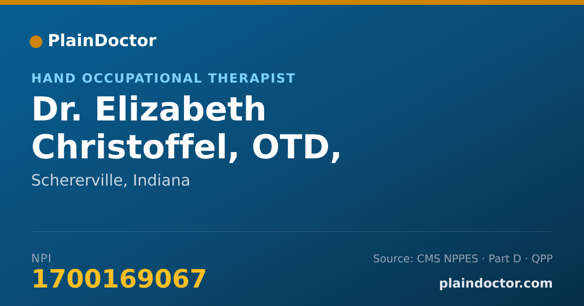 Shareable card for Elizabeth Christoffel, OTD, OTR/L - Hand Occupational Therapist, Schererville, IN