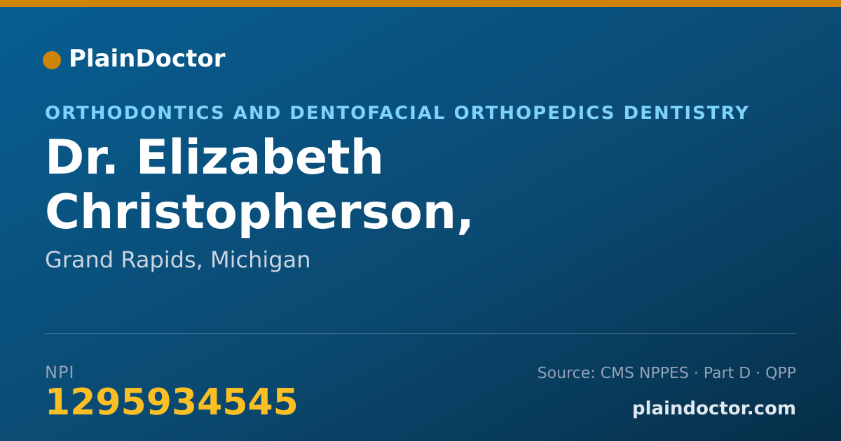 Shareable card for Elizabeth Christopherson, D.D.S., M,S, - Orthodontics and Dentofacial Orthopedics Dentistry, Grand Rapids, MI