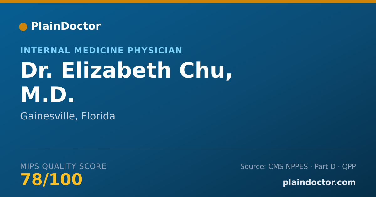 Shareable card for Elizabeth Chu, M.D. - Internal Medicine Physician, Gainesville, FL