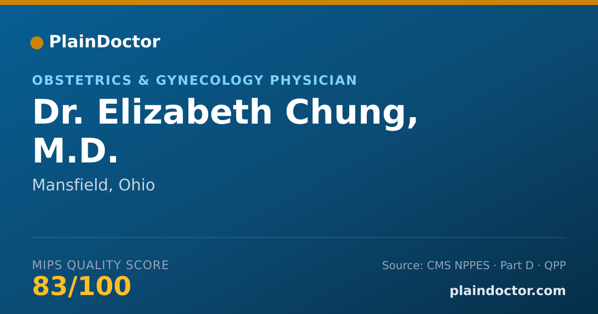 Shareable card for Elizabeth Chung, M.D. - Obstetrics & Gynecology Physician, Mansfield, OH