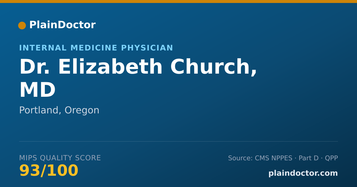 Shareable card for Elizabeth Church, MD - Internal Medicine Physician, Portland, OR