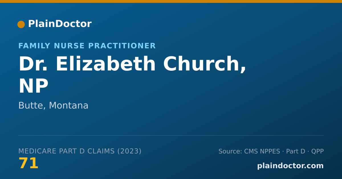 Shareable card for Elizabeth Church, NP - Family Nurse Practitioner, Butte, MT