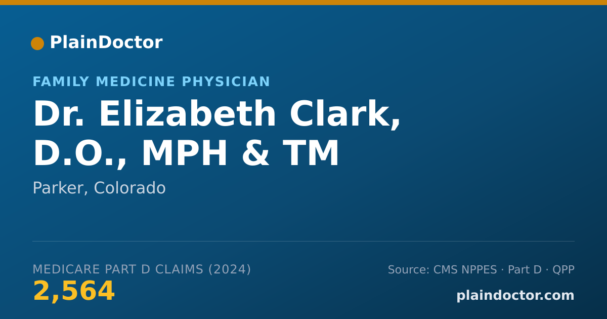 Shareable card for Elizabeth Clark, D.O., MPH & TM - Family Medicine Physician, Parker, CO
