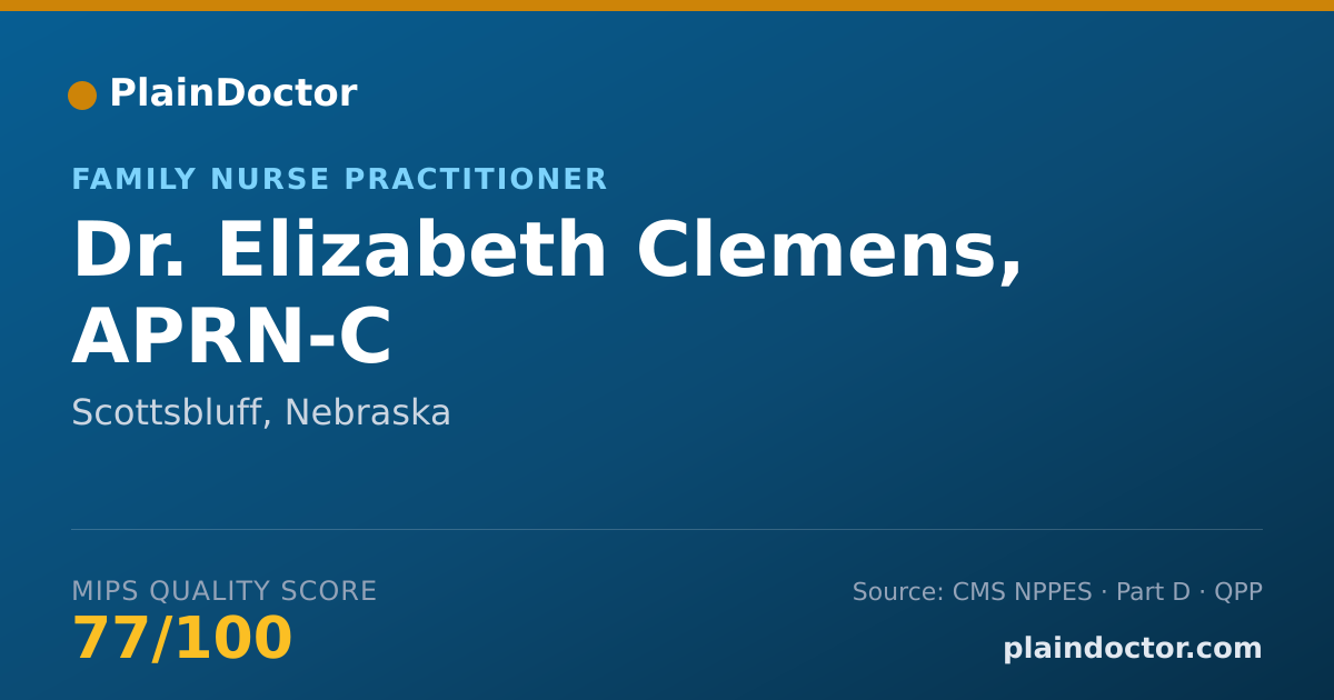 Shareable card for Elizabeth Clemens, APRN-C - Family Nurse Practitioner, Scottsbluff, NE